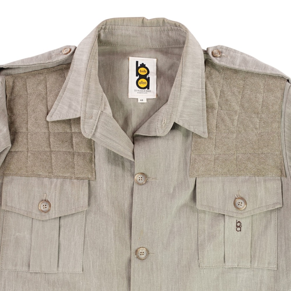 Bob‎ Allen Vintage Shooting Jacket Mens 48 Khaki Safari Hunting Quilted Pad